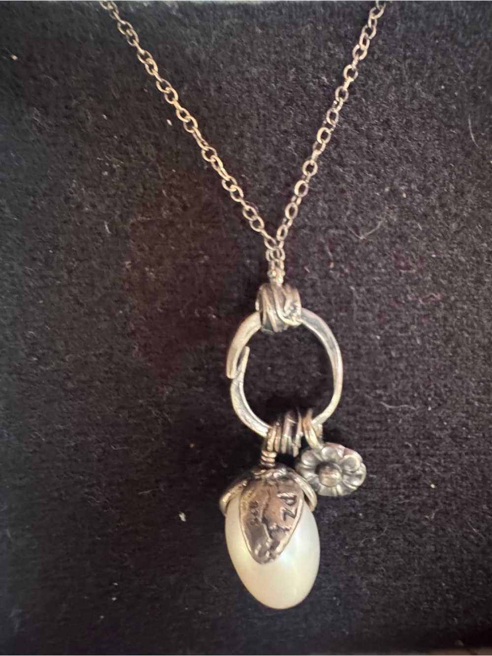 Vintage Sterling Silver Cultured Pearl Necklace